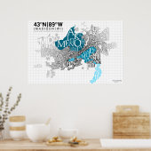 近所のタイポグラフィ – マディソン, WI ポスター (キッチン)