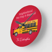 近所のバストップス&ハングアウト時計 ラウンド壁時計 (傾斜)