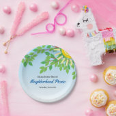 近所のピクニックグリーン葉のと太陽 ペーパープレート (パーティー)