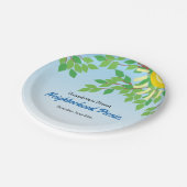 近所のピクニックグリーン葉のと太陽 ペーパープレート (アングル)