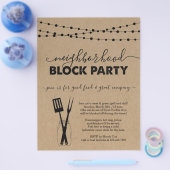 近所のブロックパーティの招待状チラシ チラシ (シングル)