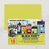 近所のブロックパーティーのご案内 招待状 (正面/裏面)