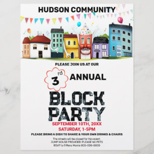 近所のブロックパーティーのチラシ チラシ