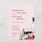 近所のブロックパーティーシャルキュテリー&ワイン 招待状 (正面/裏面)