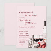 近所のブロックパーティー　シャルキュテリー＆ワイン 招待状 (正面/裏面)