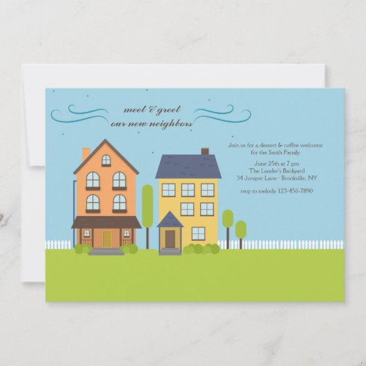 近所の人々がミート&アグリート招待状 招待状 (正面)