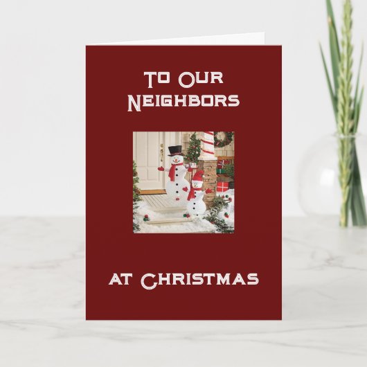 近所の人々はメリークリスマスを望み/ホーの幸せ シーズンカード (正面)