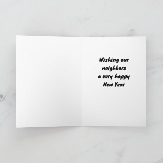 近所の人々はメリークリスマスを望み/ホーの幸せ シーズンカード (内部)