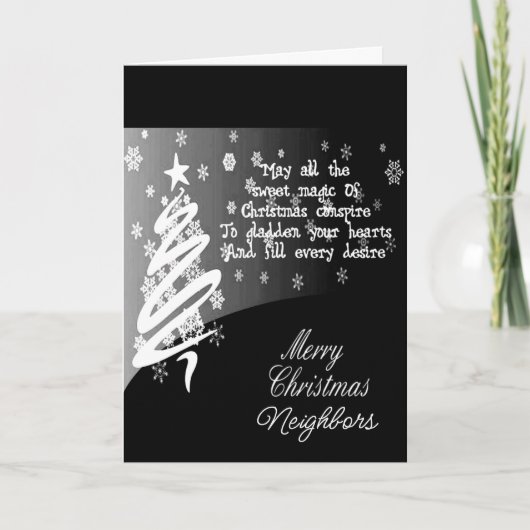 近所の人々はメリークリスマスを望み/ホーの幸せ シーズンカード (正面)