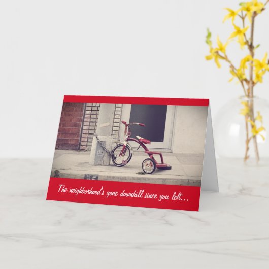 近所の人が下り坂の挨拶状を持って行く カード (黄色い花)