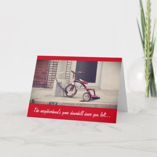 近所の人が下り坂の挨拶状を持って行く カード (正面)