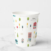 近所の建物ウェルカムパターンベビーシャワー 紙コップ (右)