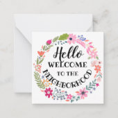 近所の新居を歓迎する ノートカード (正面)