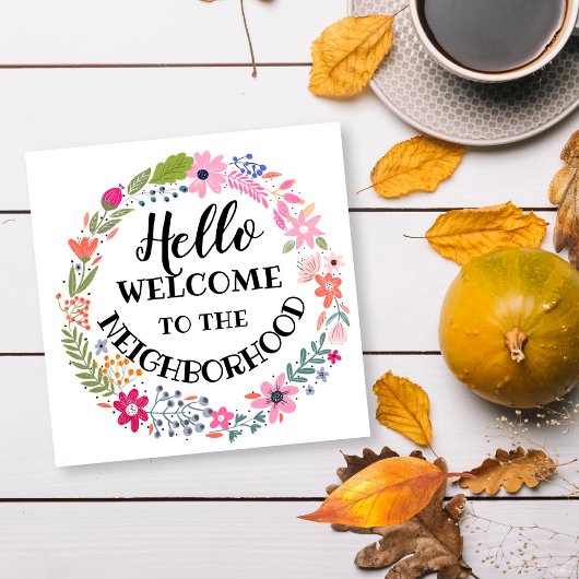近所の新居を歓迎する ノートカード