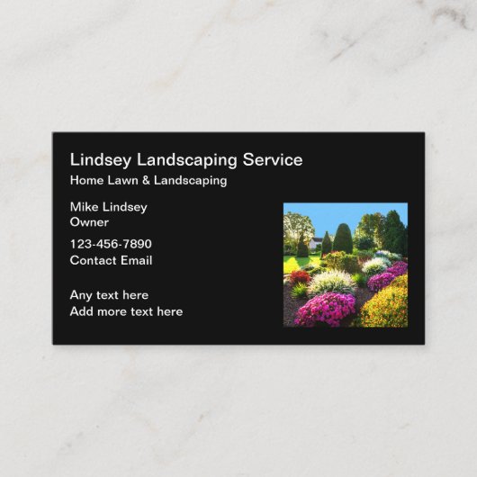 近所の芝生および造園名刺 名刺 (正面)