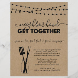 近所の集まる招待状チラシ チラシ