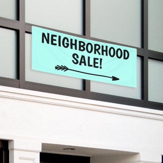 近所セール！バナー 横断幕 (ビルの外側)