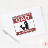 近所パパ警告標識グリルレッド スクエアシール (封筒)