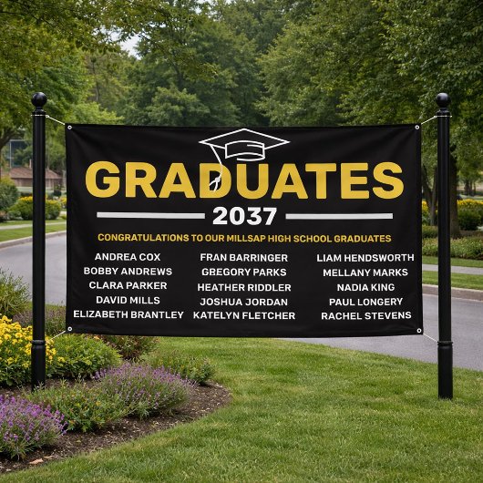 近所パーソナライズされた卒業旗 横断幕