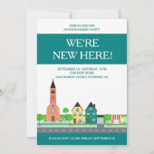 近所モダン引っ越し祝いパーティーパーティー 招待状 (正面)
