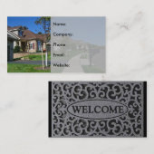 近所&グレーウェルカムマット実在エステートエージェント 名刺 (正面/裏面)