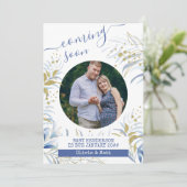 近日公開 マタニティフォト エレガントブルー フォリア 案内状 (スタンド正面)