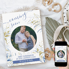 近日公開 マタニティフォト エレガントブルー フォリア 案内状