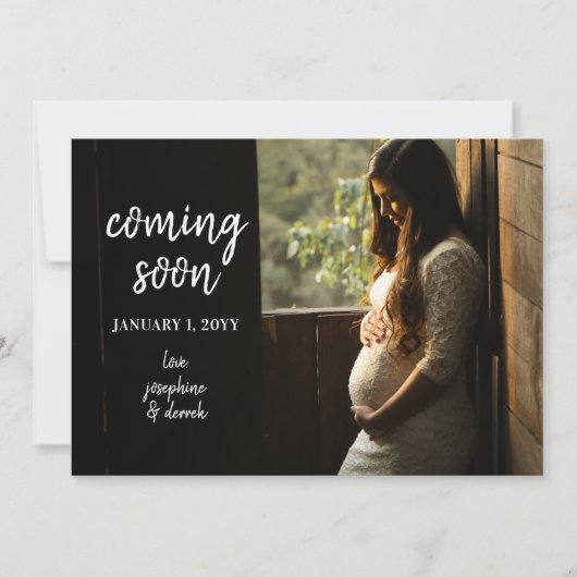 近日出産 マタニティ フォト 赤ちゃん発表 案内状 (正面)