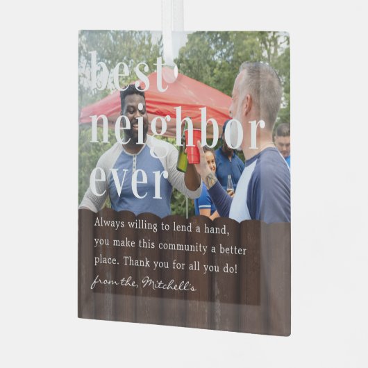 近最高の辺 |引用文と写真ギフト ガラスオーナメント (正面左)