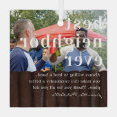 近最高の辺 |引用文と写真ギフト ガラスオーナメント (裏面)