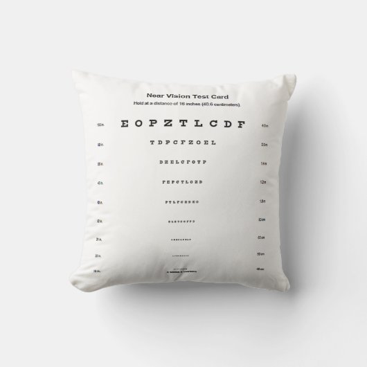 近視力試験カード視力試験 クッション (正面)