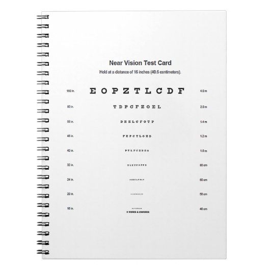 近視力試験カード視力試験 ノートブック (正面)