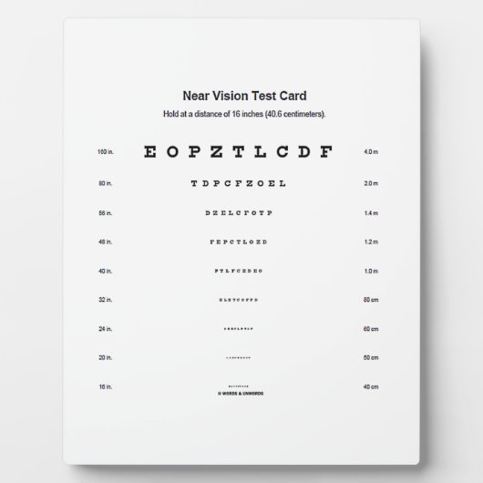 近視力試験カード視力試験 フォトプラーク (正面)