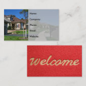 近隣および赤いドアマットの不動産業者 名刺 (正面/裏面)