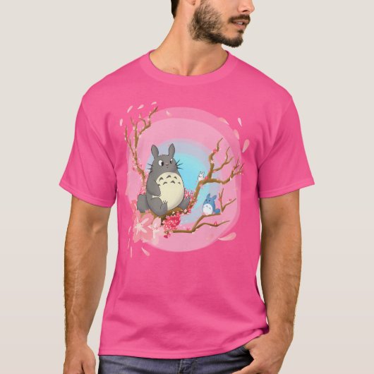 近隣さくらんぼグラデーション青の背景 Tシャツ (正面)