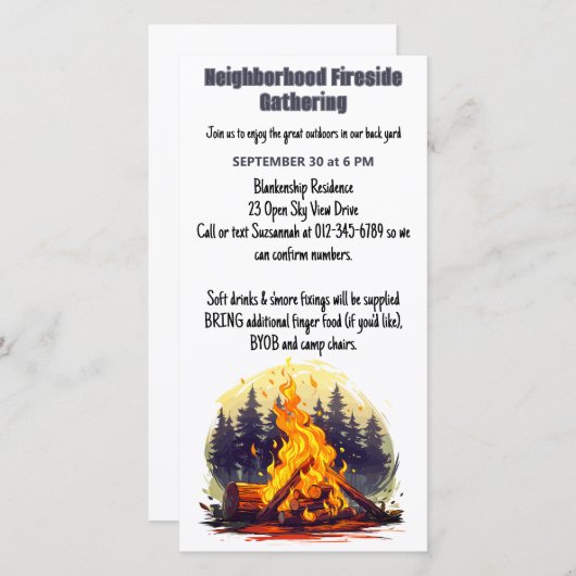 近隣のファイアサイド収集デジタルダウンロード セーブザデート (正面/裏面)