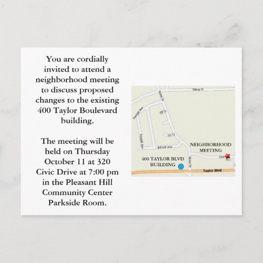 近隣の会合 インビテーションポストカード (正面)