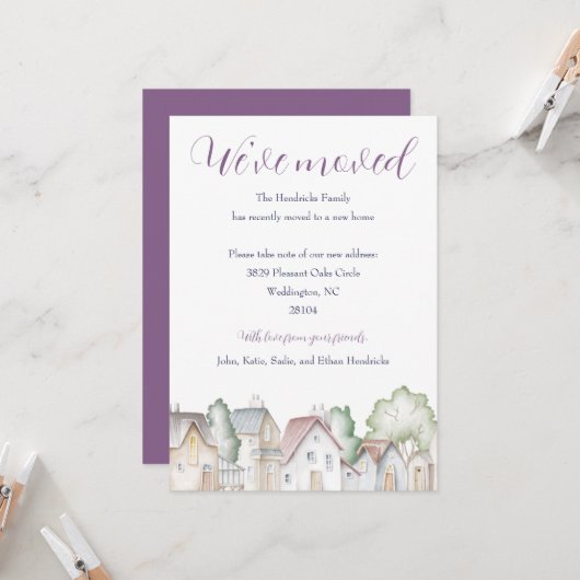 近隣の家の引っ越しのお知らせ 招待状 (正面/裏面インサイチュ)