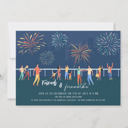 近隣の花火大会へのご招待 招待状 (正面)