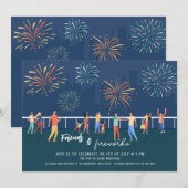 近隣の花火大会へのご招待 招待状 (正面/裏面)