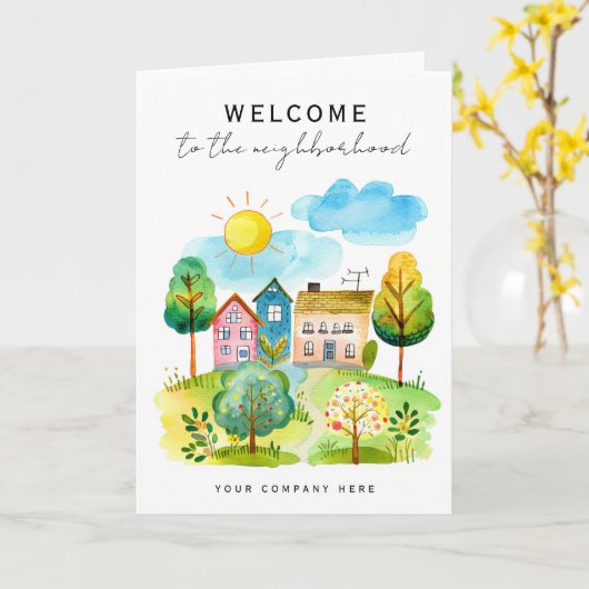 近隣へようこそ Add Logo Realty カード (黄色い花)