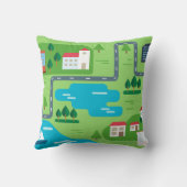 近隣イラストレーションロードマップイラストレーション クッション (裏面)