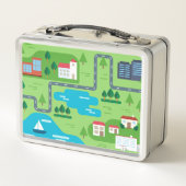 近隣イラストレーションロードマップイラストレーション メタルランチボックス (裏面)