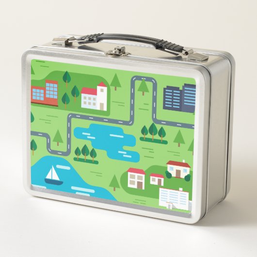 近隣イラストレーションロードマップイラストレーション メタルランチボックス (正面)