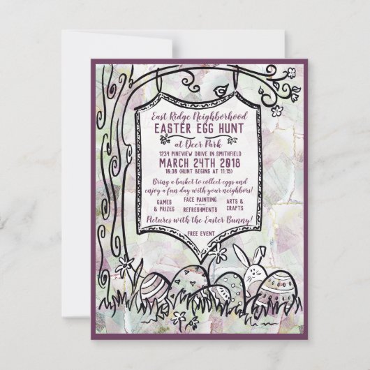近隣イースターエッグ狩り 招待状 (正面)