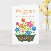 近隣カードへの歓迎 カード (黄色い花)