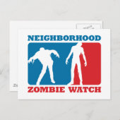 近隣ゾンビウォッチ – 赤と青 ポストカード (正面/裏面)