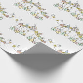 近隣ハッピーホームイラストレーション引っ越し祝いパーティー ラッピングペーパー (角)