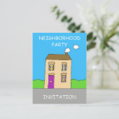 近隣パーティの招待状 インビテーションポストカード (スタンド正面)