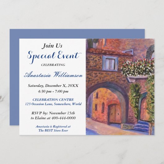 近隣パーティーイベント招待状 招待状 (正面/裏面)